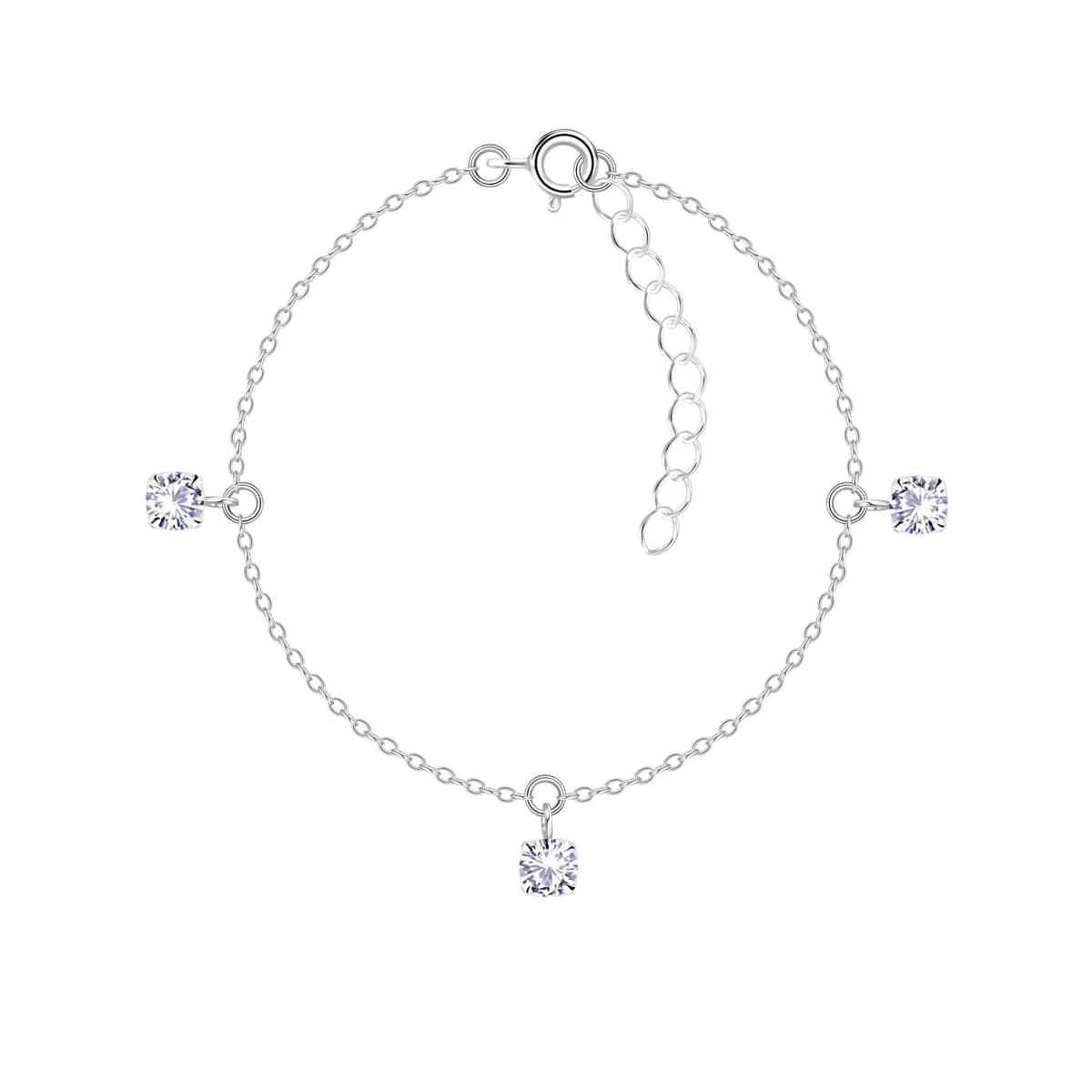 Bracelet zirconium rond 4 mm en argent 925