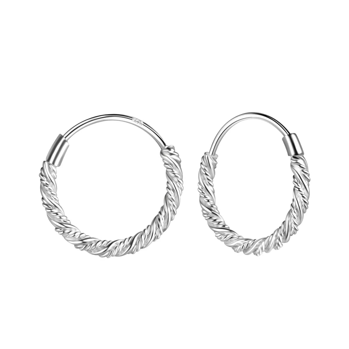 Créoles torsadées 14 mm en argent 925