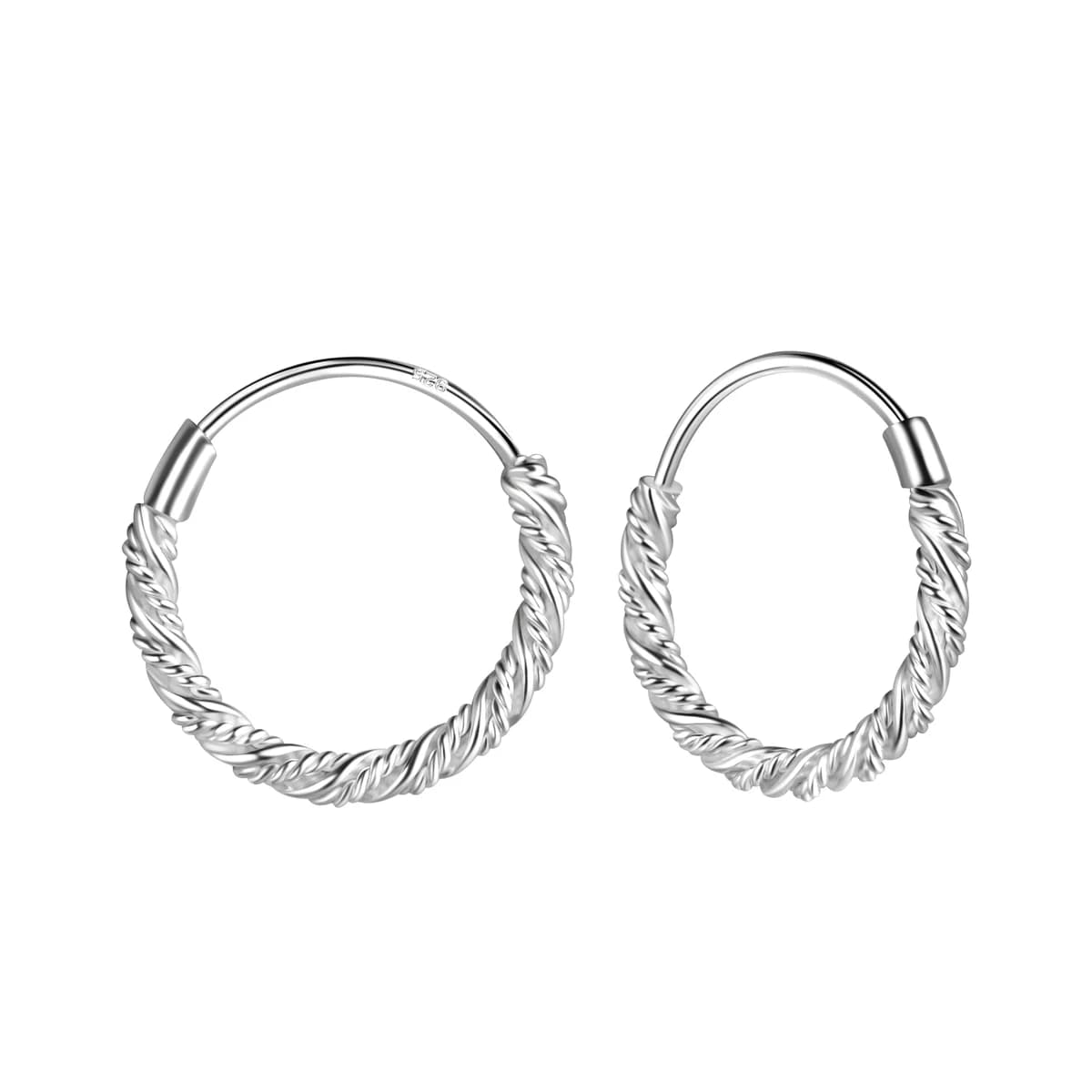 Créoles torsadées 14 mm en argent 925