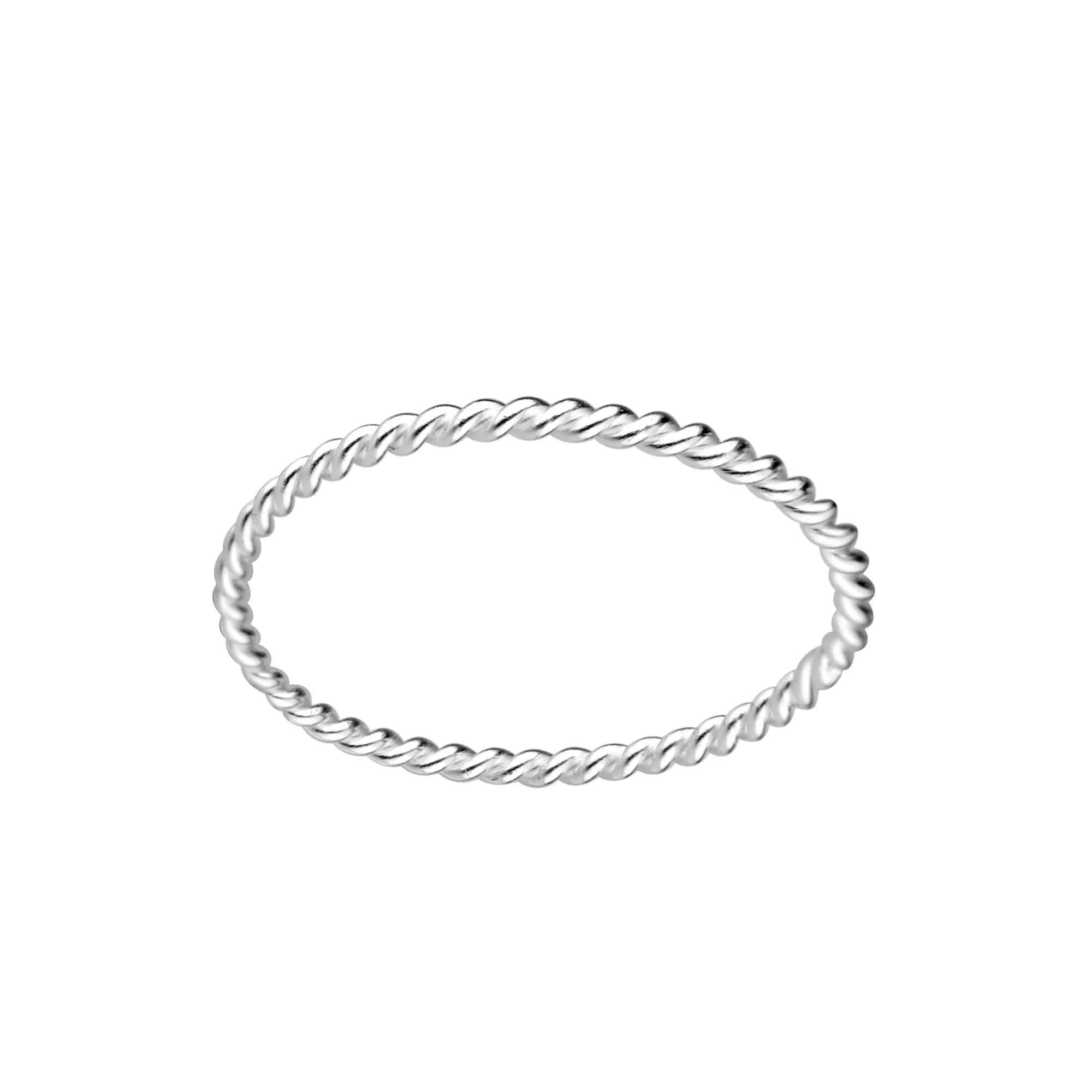 Bague Corde en Argent 925 - Anneau Torsadé Fin pour Femme